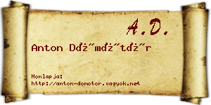 Anton Dömötör névjegykártya